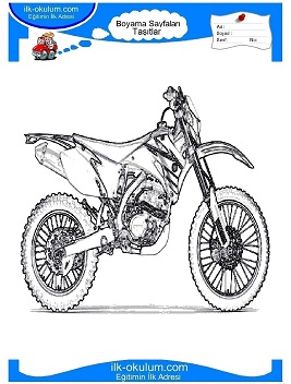 Çocuklar İçin Motor Boyama Sayfaları 
